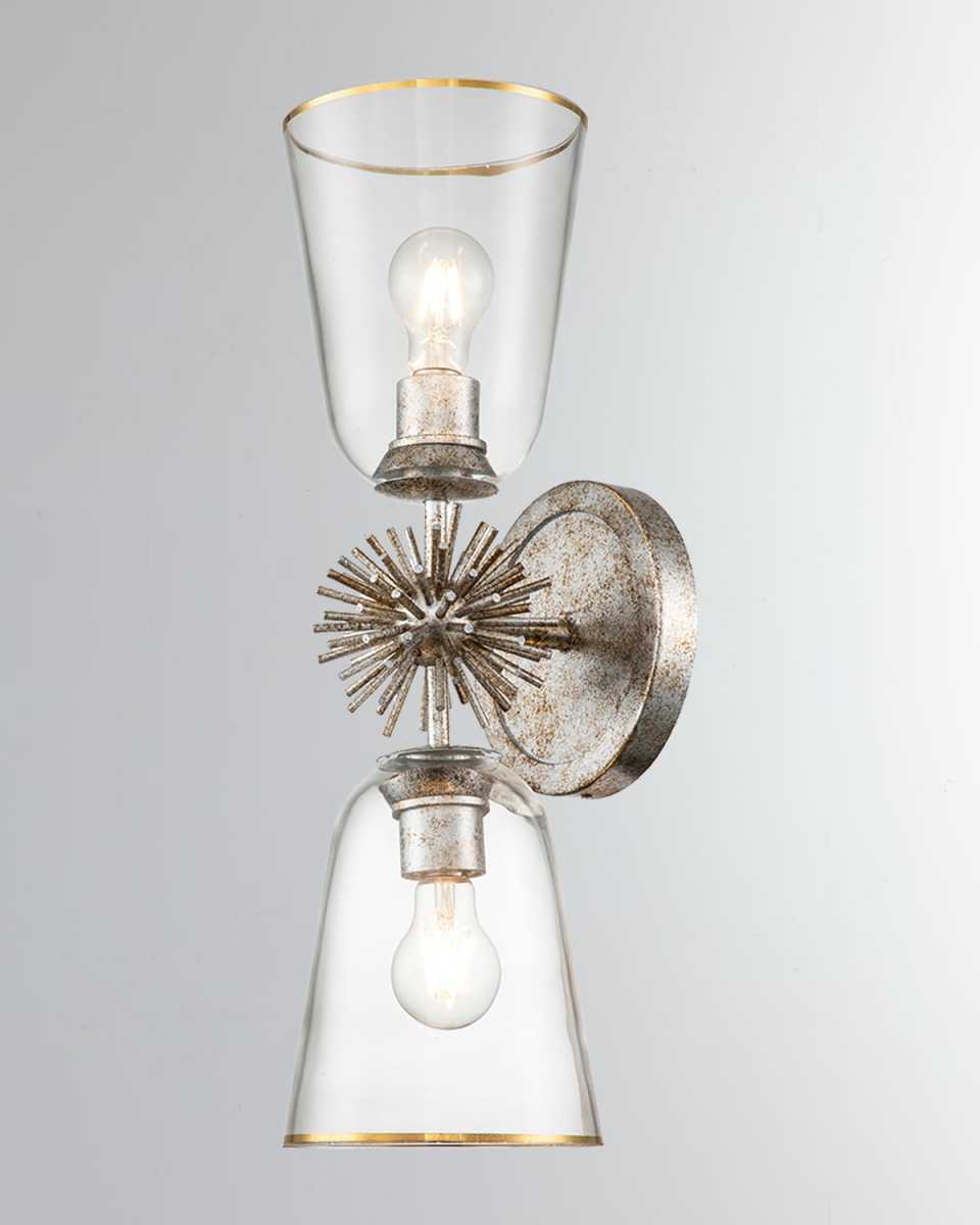 Staring 2-Light Sconce in Gold Leaf