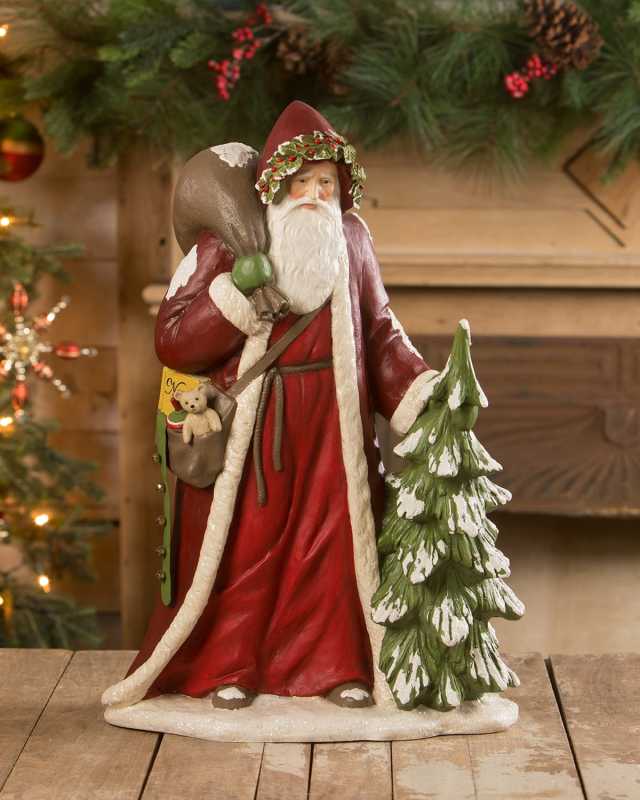 Traditional Father Christmas with Tree