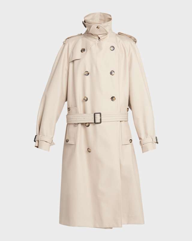 Dewey Belted Luxury Cotton-Silk Trench Coat