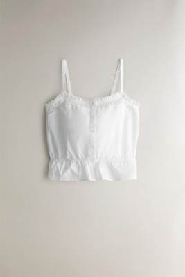 ZARA EMBROIDERED STRAPPY TOP