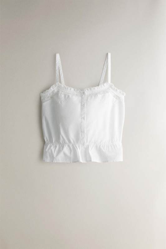 ZARA EMBROIDERED STRAPPY TOP