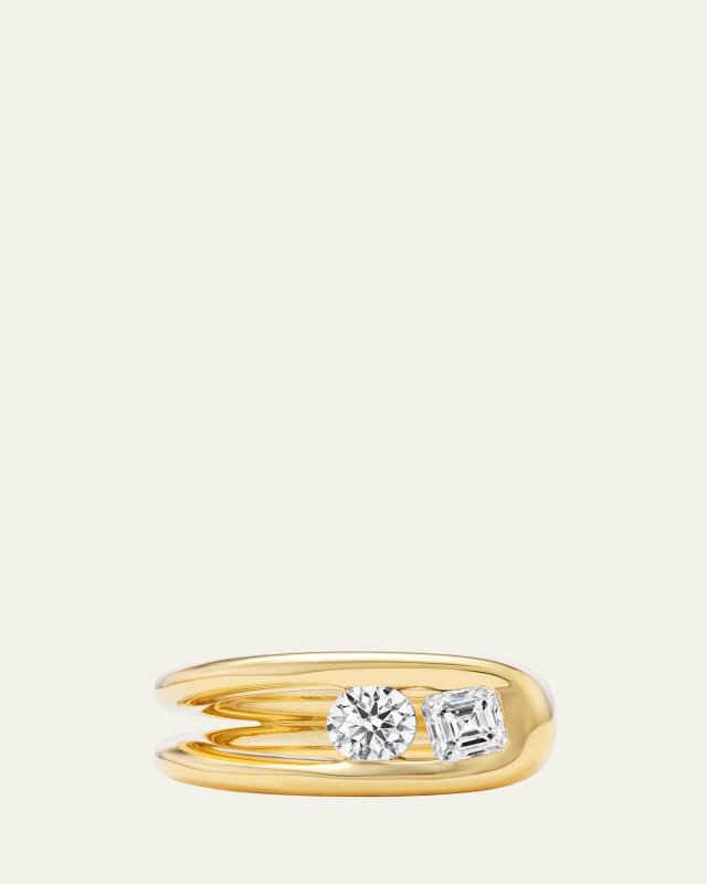 18K Yellow Gold Impact Diamond Ring