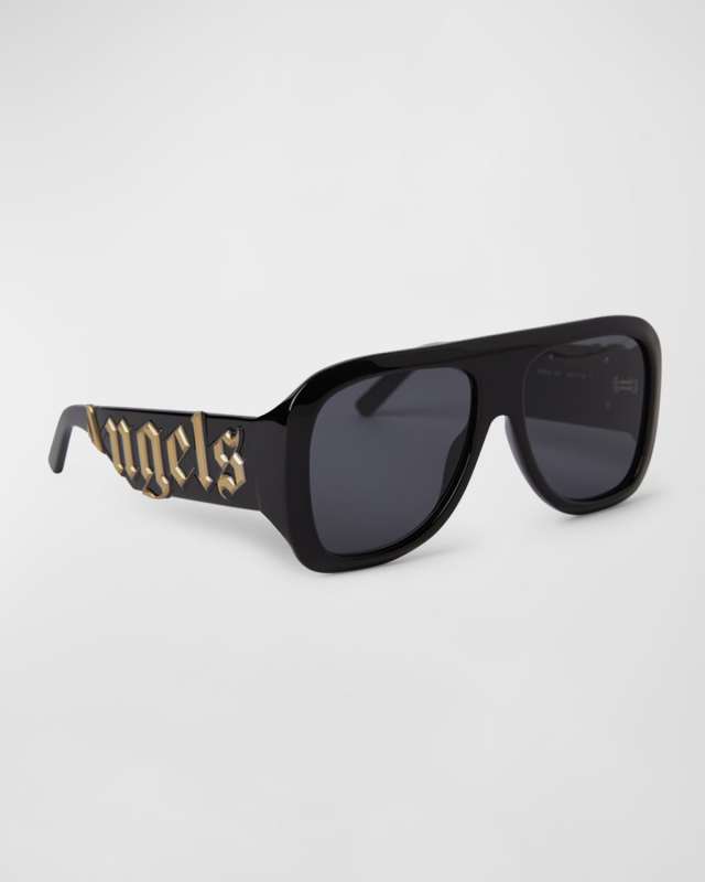 Sonoma Black Acetate & Metal Aviator Sunglasses