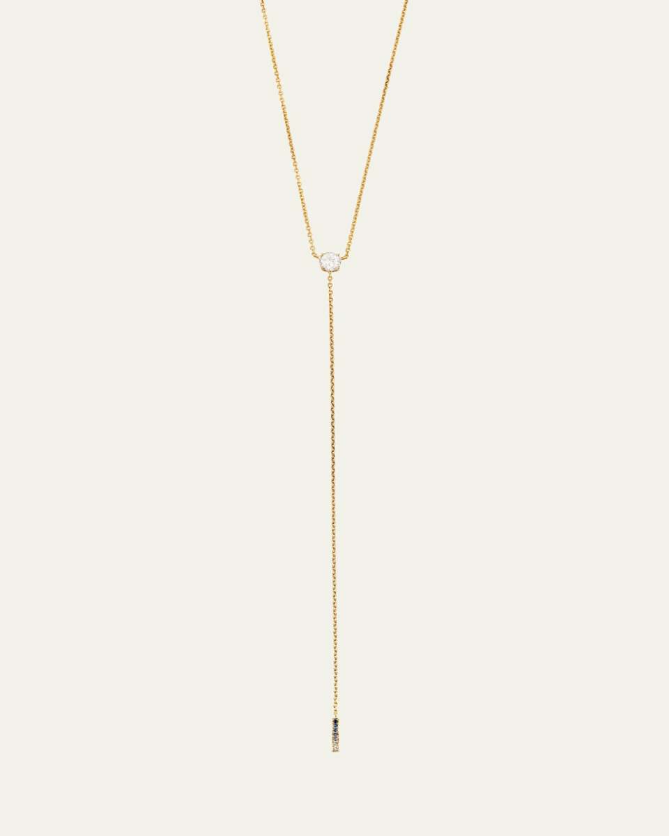 The Anima Round Pie Cut Diamond Necklace in 18K Yellow Gold