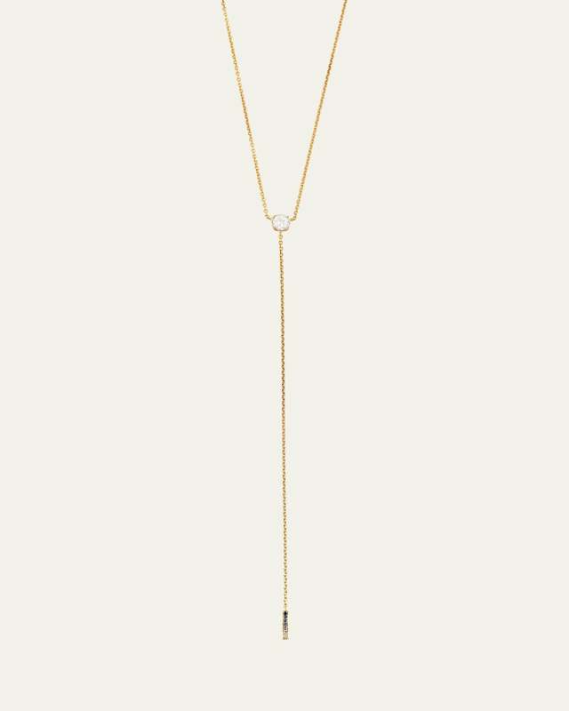 The Anima Round Pie Cut Diamond Necklace in 18K Yellow Gold