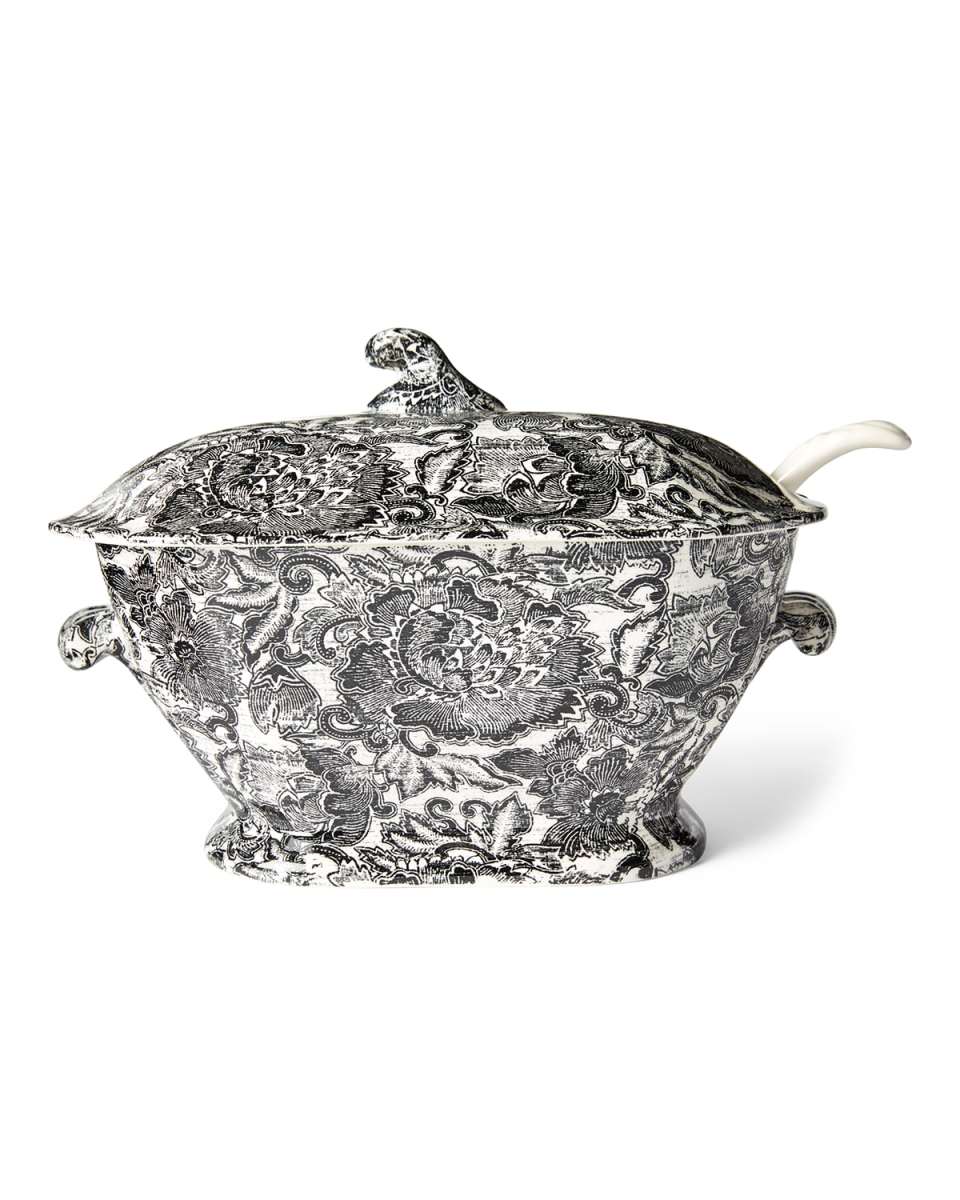 Faded Peony Soup Tureen