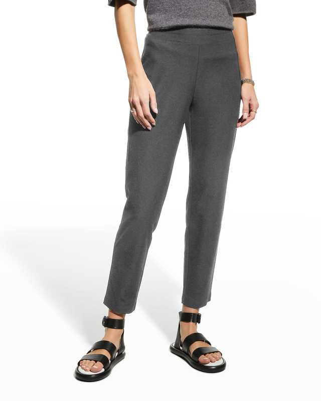 Petite Washable Stretch Crepe Slim Ankle Pants