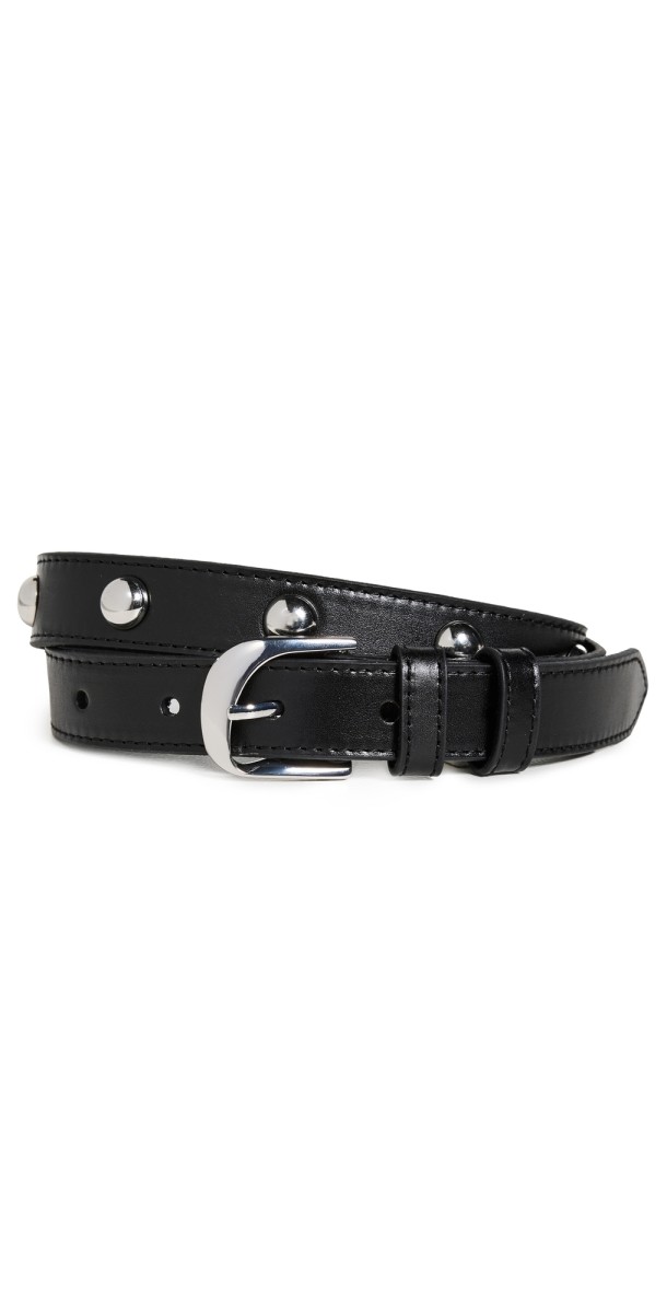 FRAME Twist Buckle Studded Belt Noir