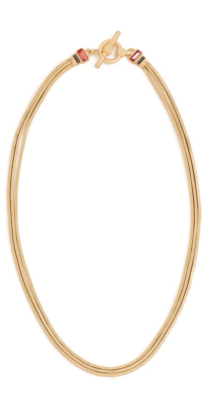 Roxanne Assoulin Slinky Necklace Vintage Gold/Pink