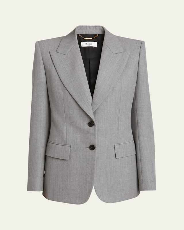 Wool Grain De Poudre Blazer