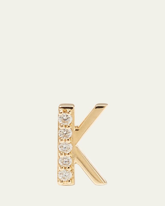 Single Initial Stud Earring