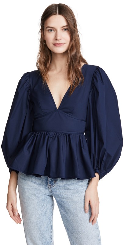 STAUD Luna Top Navy