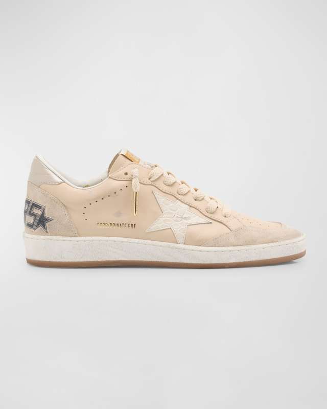 Ballstar Croco Leather Low-Top Sneakers