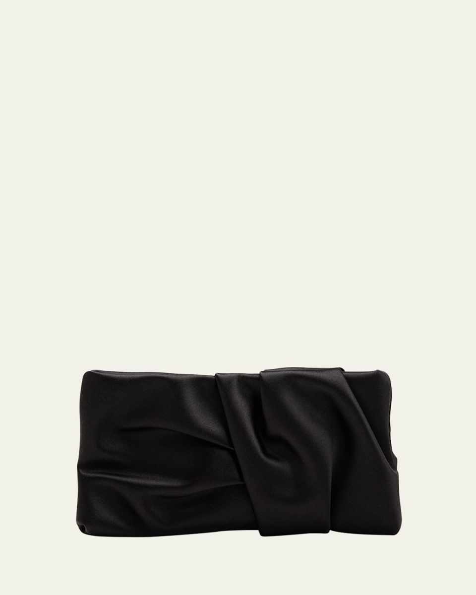 Bonny Ruched Satin Clutch Bag