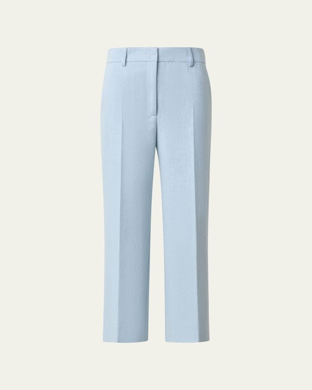 Flora Denim Cropped Wide-Leg Pants