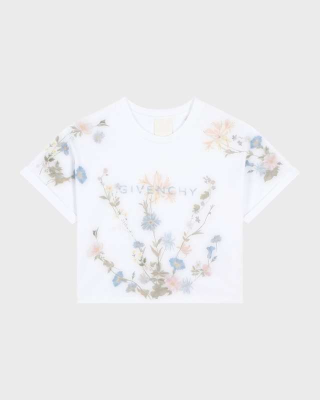 Girl's Floral Logo-Print T-Shirt, Size 4-