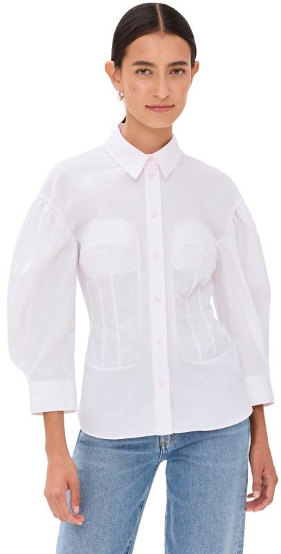 Simone Rocha Corset Seaming Shirt Pale Pink
