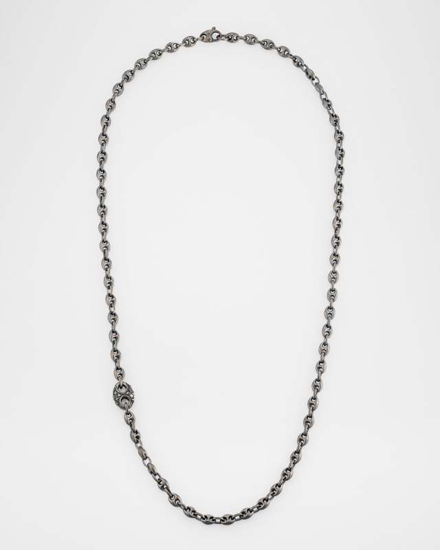 ULYSSES Oxidized Silver and Black Diamond Necklace