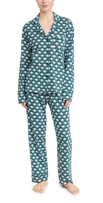 Petite Plumeuxe Pima Sonnet of The Swans Pajama Set Teal
