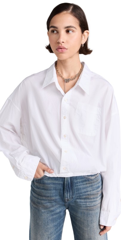 R13 Crossover Bubble Shirt White
