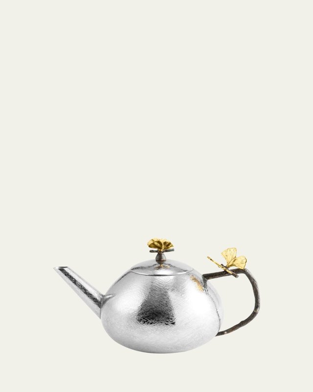 Butterfly Ginkgo Round Teapot