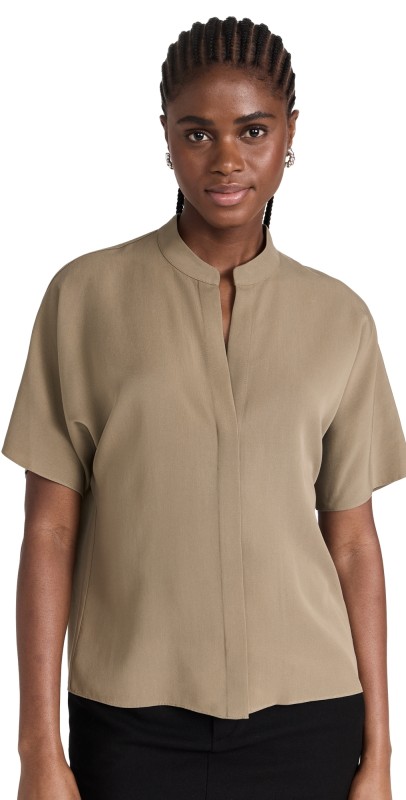 Vince Band Collar Dolman Shirt Artichoke