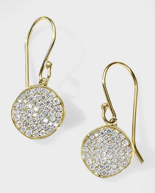 Stardust 18K Gold Small Flower Disc Diamond Earrings