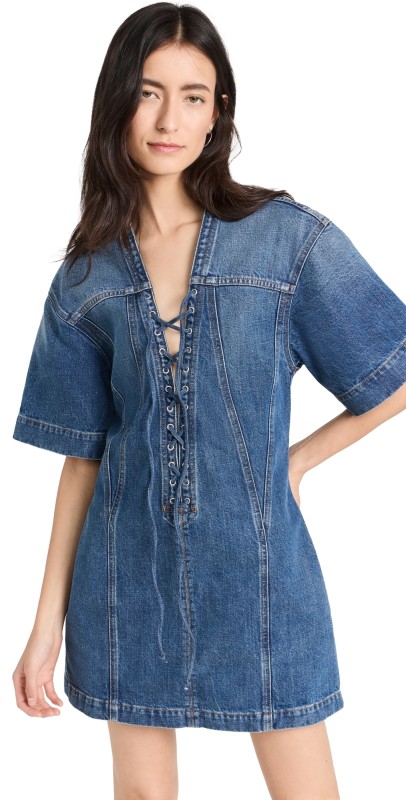 Stella McCartney Mid Blue Vintage Lacing Dress Mid Blue Vintage