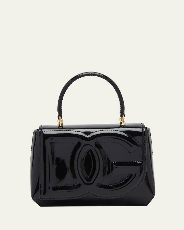 DG Logo Patent Leather Shoulder Bag