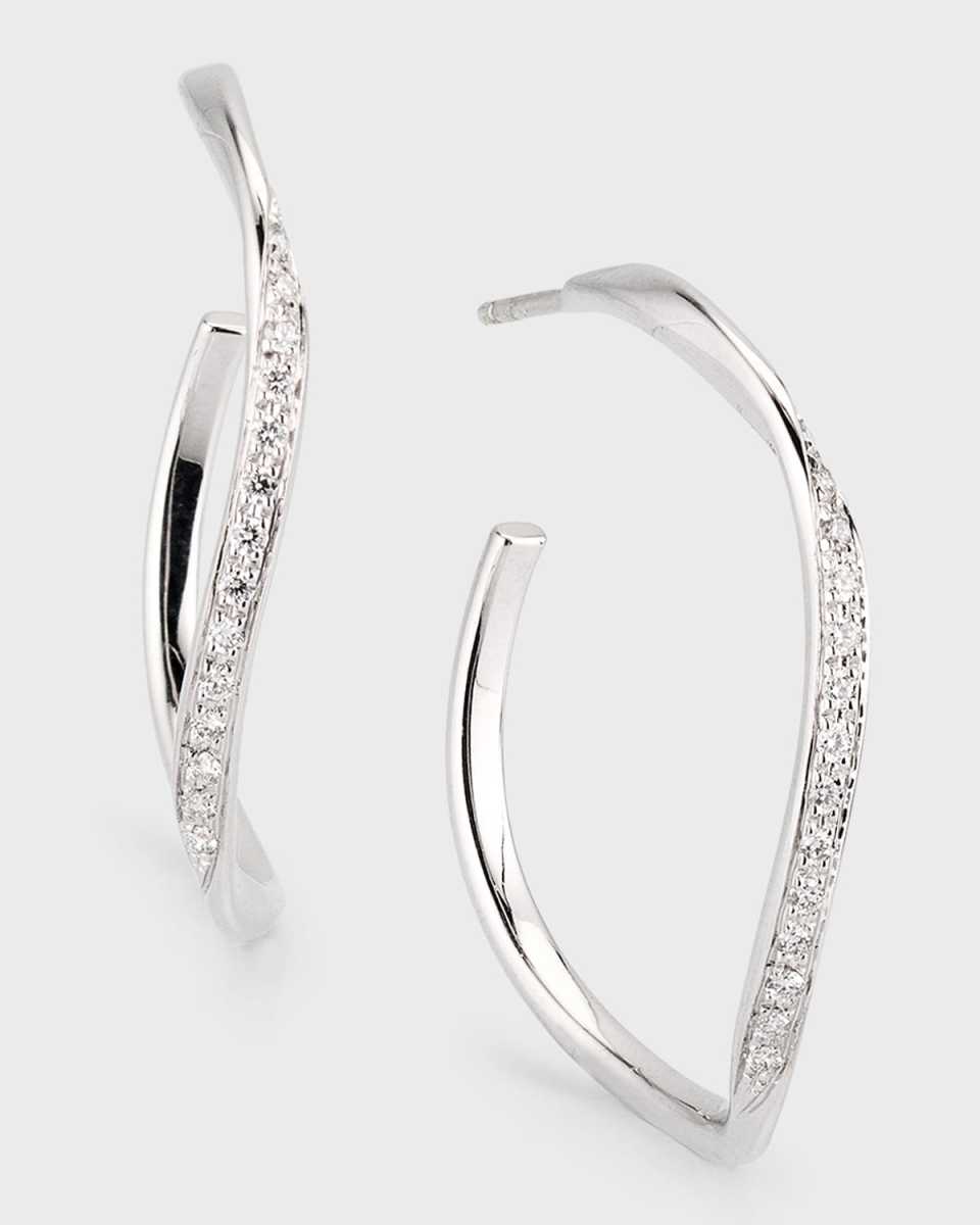 18K White Gold Marrakech Hoop Earrings with Diamonds