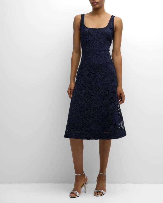 Gracie Beaded Lace-Trim Mini Shift Dress