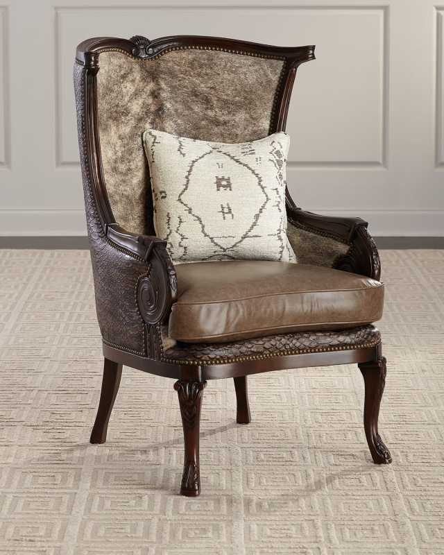 Picayune Leather Wing Chair