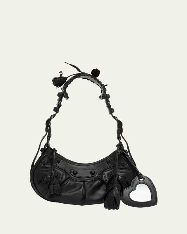 Le Cagole XS Rose Leather Shoulder Bag