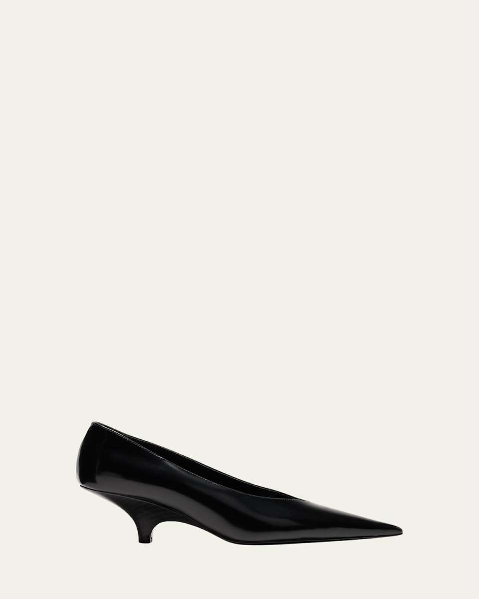 Sleek Leather Wedge Pumps