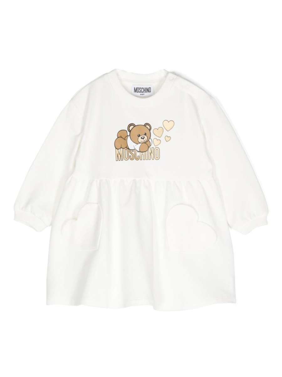teddy bear-print A-line dress