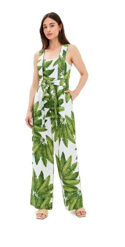 FARM Rio Palm Fan Off White Jumpsuit Palm Fan Off-white