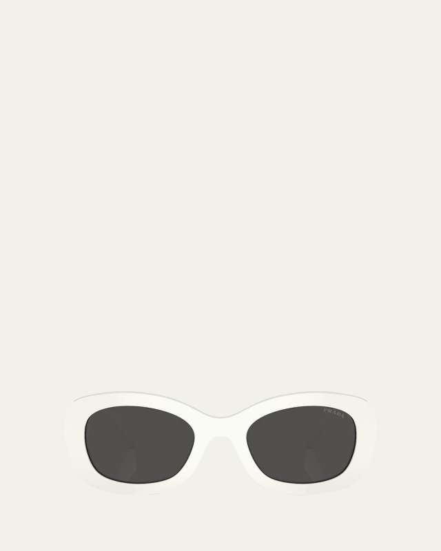 Oversized Logo Acetate & Plastic Oval Sunglasses