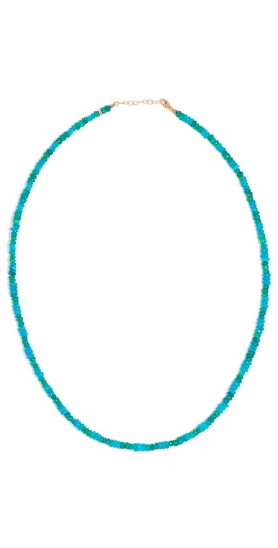 JIA JIA 14k Mini Blue Green Stripe Opal Necklace Blue Green