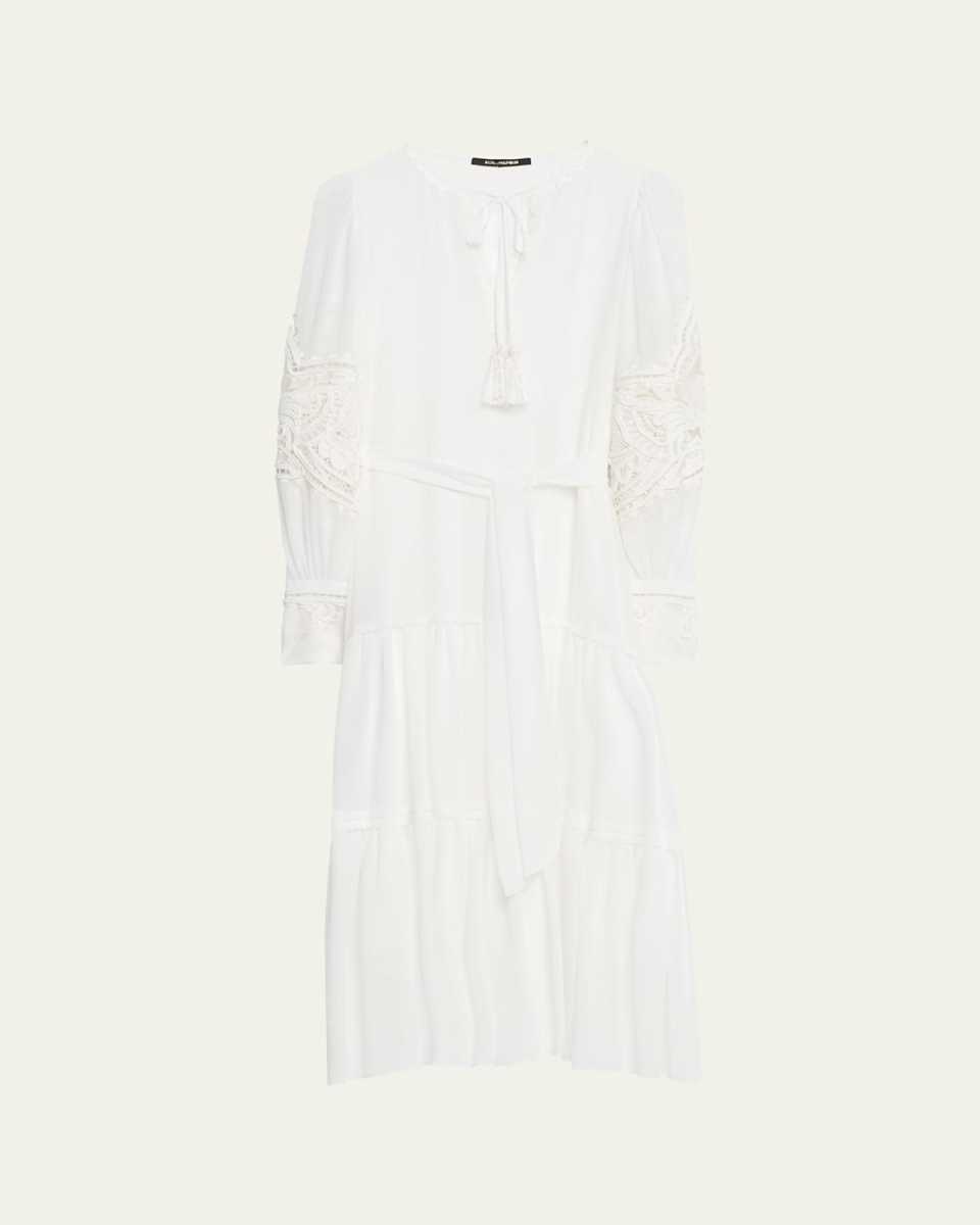 Mira Tiered Eyelet-Embroidered Midi Dress