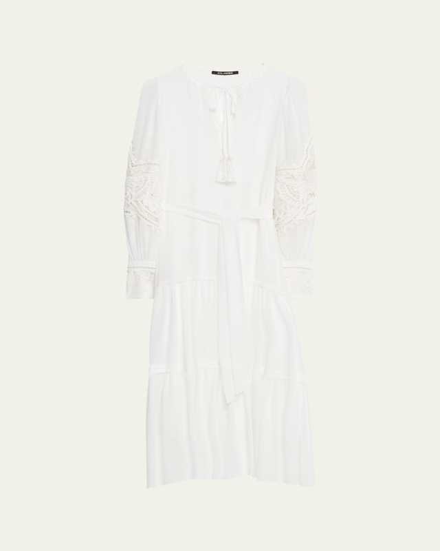 Mira Tiered Eyelet-Embroidered Midi Dress