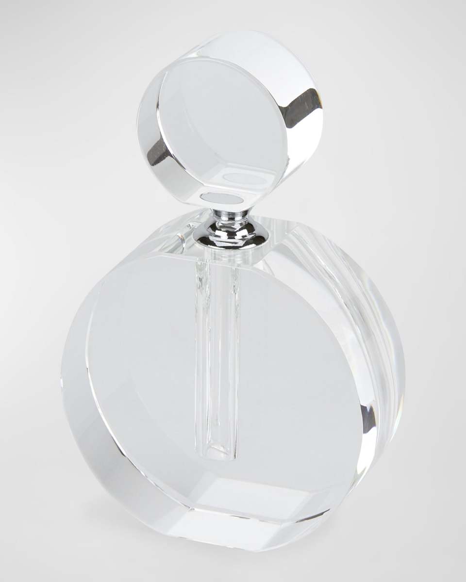 Clear Crystal Perfume Bottle - Flat Round
