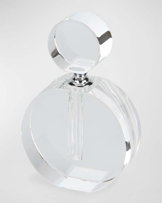 Clear Crystal Perfume Bottle - Flat Round