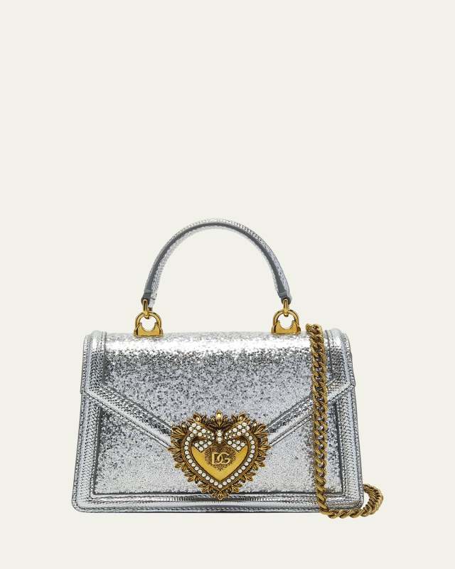 Devotion Mini Glitter Leather Top-Handle Bag