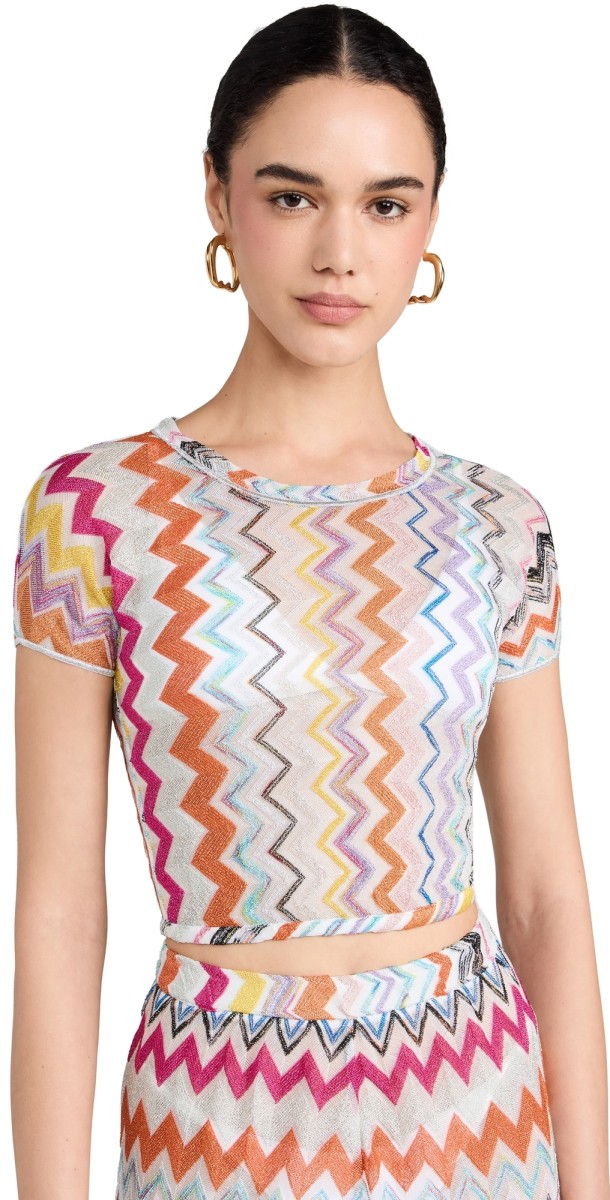 Missoni Knit Top Multicolor w/ White Base