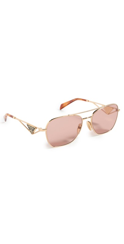 Prada Triangle Logo Aviators Gold Dark Violet