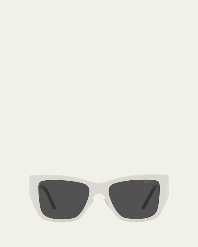Triangle Logo Square Acetate & Metal Sunglasses