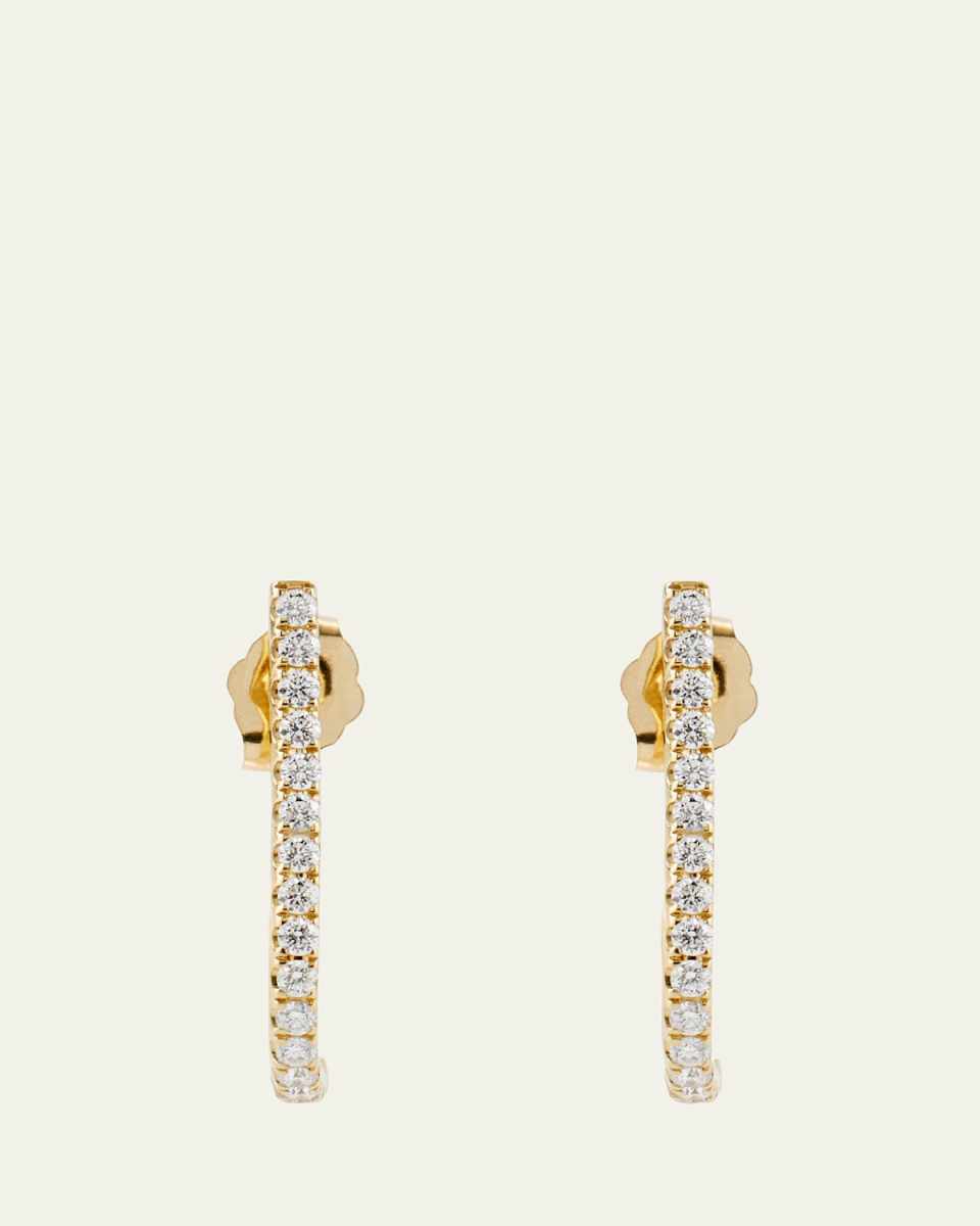 18K Yellow Gold White Pearl and Diamond Tuck Stud Earrings