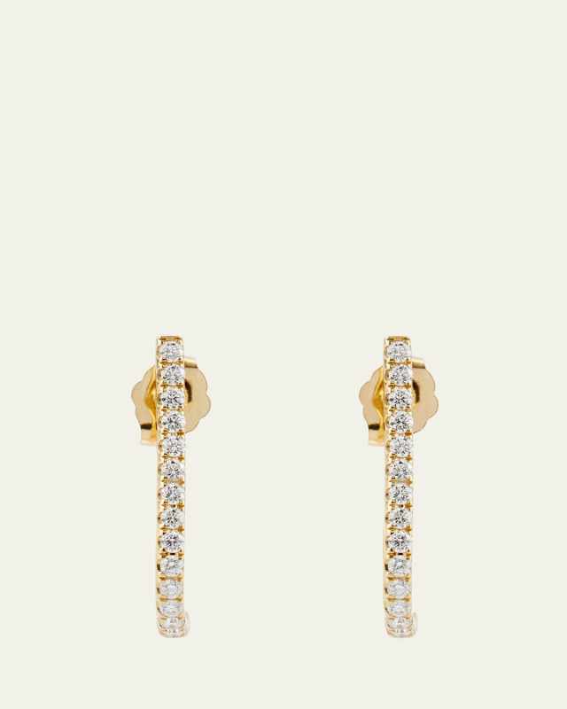 18K Yellow Gold White Pearl and Diamond Tuck Stud Earrings