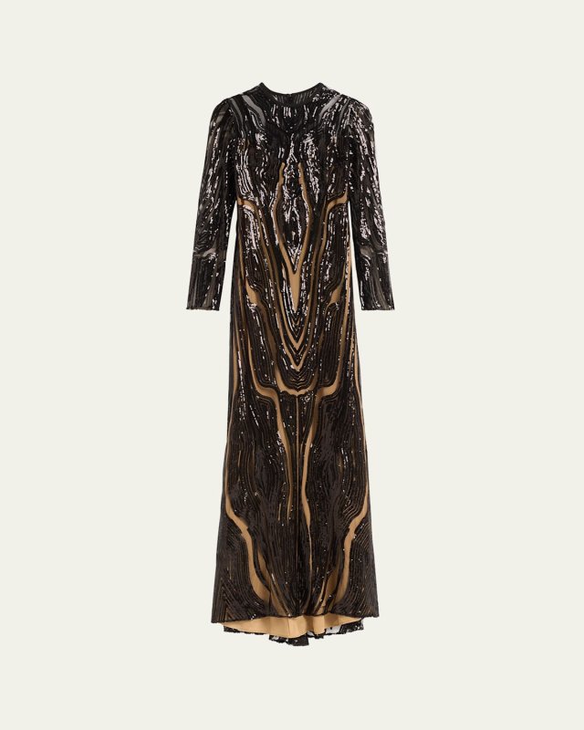 Sequined Tulle Gown