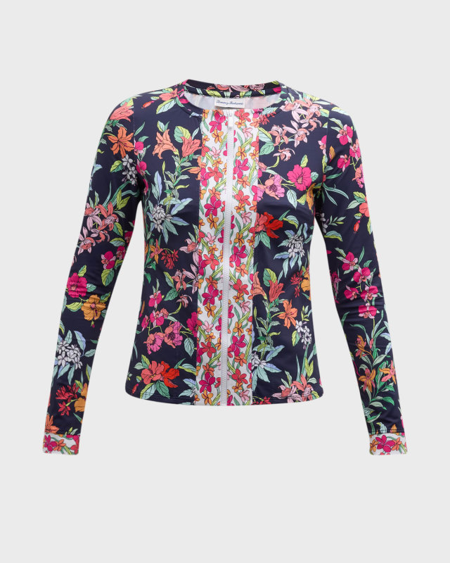 Summer Floral Rashguard Swim Top